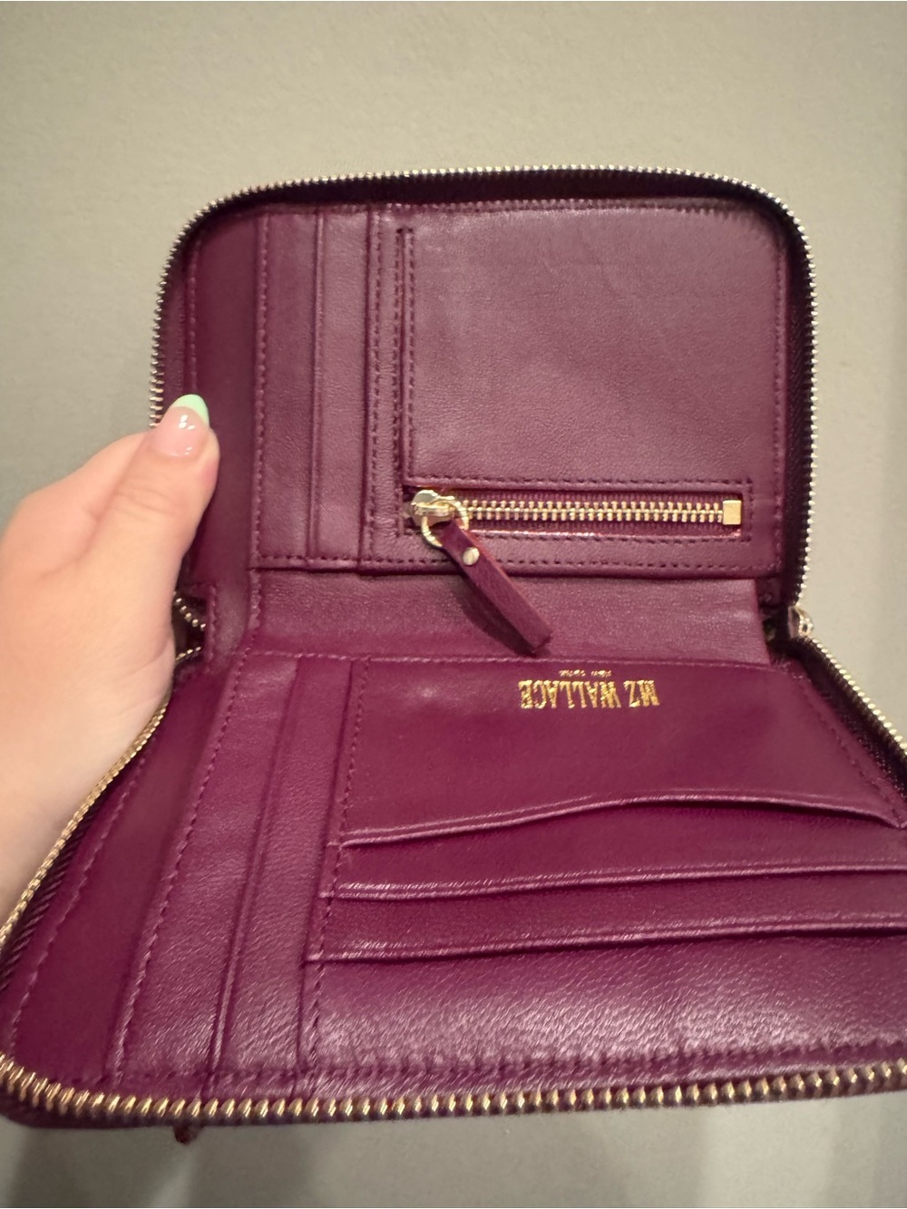 NEW! Mz Wallace Nylon Compact Wallet in Plum Burgundy - Picture 5 of 6